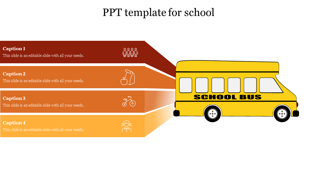 Affordable PPT Template For School Presentation-Four Node